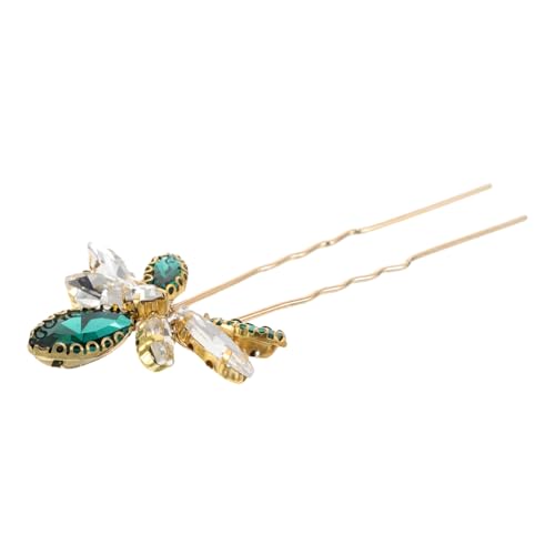 CALLARON U-förmige Haarnadel Aus Grünem Mit Strasssteinen Elegantes Haarschmuck-zubehör Für Hochzeiten Und Formelle Anlässe Sicheres Design Für Perfekten Halt von CALLARON