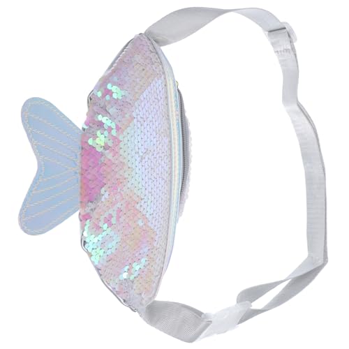 CALLARON Pailletten-gürteltasche Für Damen Weiß Mit Fischschwanz-Design Leicht Für Telefon Geldbörse Schlüssel Für Sport Wandern Reisen Aus Pu- von CALLARON