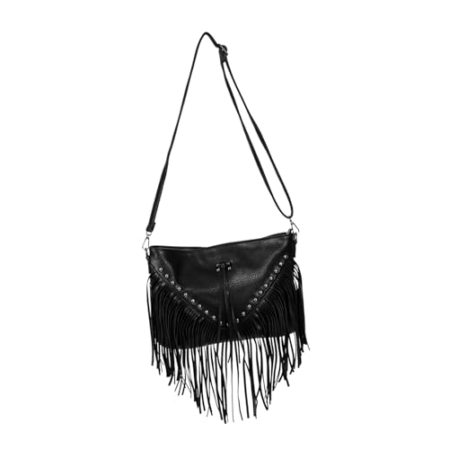 CALLARON Damen Schultertasche Vintage Stil Mit Fransen Und Nieten Tragbare Umhängetasche Für Shopping Und Freizeit Leicht Und Praktisch Für Reisen Und Alltag von CALLARON