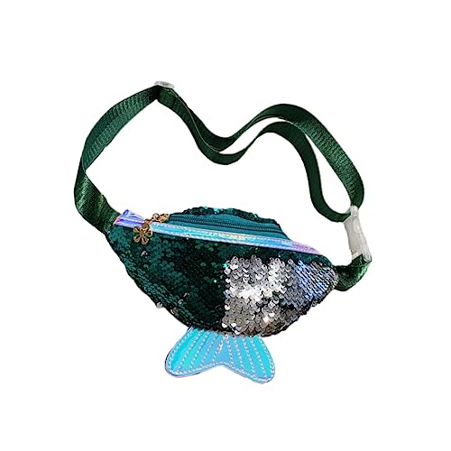 CALLARON Pailletten Damen Hüfttasche Grün Fischschwanz Gürteltasche Multifunktionale Umhängetasche Crossbody Kassentasche Leicht Platzvoll von CALLARON