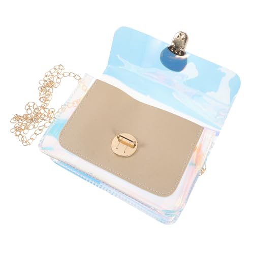 CALLARON Transparente Damen Umhängetasche Verstellbare Schultertasche Aus Pvc Modische Kleiner Tasche Für Reisen Und Freizeit Stilvolle Jelly Geldbörse Mit Kettenriemen Für Arbeit Und von CALLARON