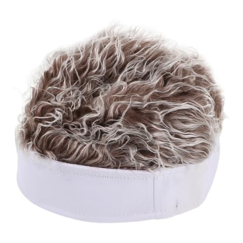 CALLARON Unisex Verstellbare Hip Hop Perückenhut mit Kurzen Haaren Lustiger für Männer für Kostümfeste und Fotografie mit Braunen Akzenten Robustes Design für Langanhaltenden von CALLARON