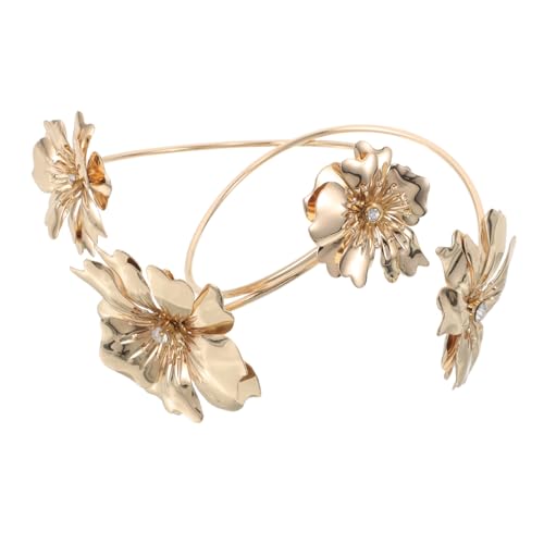CALLARON Oberarmmanschetten Geblümtes Armarmband Verstellbar Strass-blumen-armband Armreif Aus Legierung Schmuck Für Boho Sommer Strand Festivals Schmuckzubehör von CALLARON