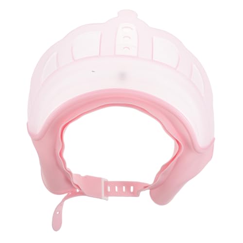 CALLARON Verstellbare Duschkrone Shampoo Cap mit Ohr Augenschutz für Mädchen Jungen Badekappe Badehut für Kleinkinder und Junge Mädchen Rosa von CALLARON