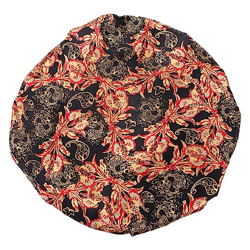 CALLARON Verstellbare Satin Schlafhaube für Damen Druckmuster Zweilagige für Schlafen und Beim Hausputz Schützt Haare und Kissen Geschenkidee von CALLARON