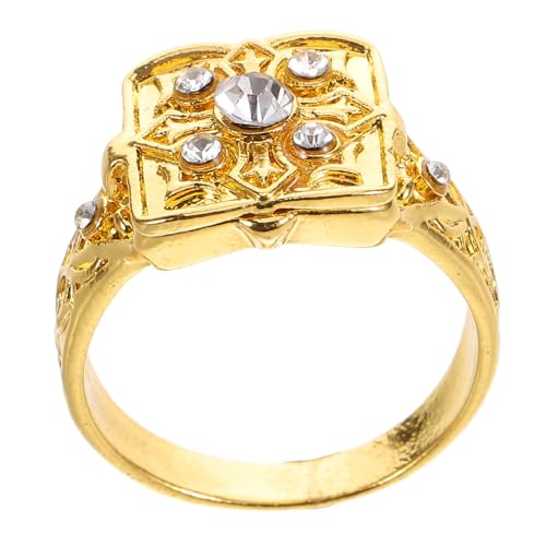 CALLARON Verstellbarer Herrenring mit Antik Geschnitztem Motiv und Mikropavé strass Flip deckel Vielseitiger Vintage Schmuck für Alltag Partys und Vatertag von CALLARON