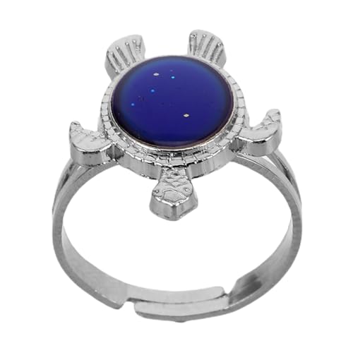 CALLARON Verstellbarer Ring Meeresschildkröte Farbwechselnd Mädchen Schmuck für Geburtstage und Alltag Modischer Minimalistischer Tier Fingerring von CALLARON