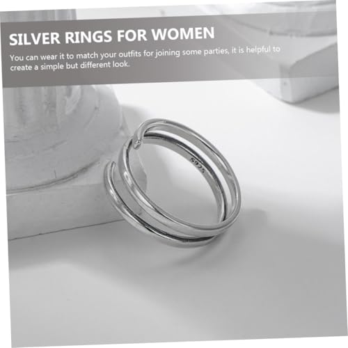 CALLARON Verstellbarer Silberring Damen Minimalist Offener Design Daumenring Ästhetischer Schmuck Geschenk von CALLARON