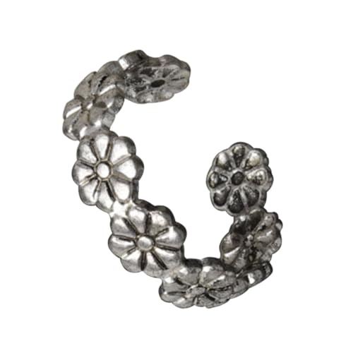 CALLARON Verstellbarer Vintage Zehenring mit Geschnitzten Silberfarben Verstellbar Fuß und Fingerring Retro Schmuck für Damen Passend zu Sandalen und Sommeroutfits von CALLARON