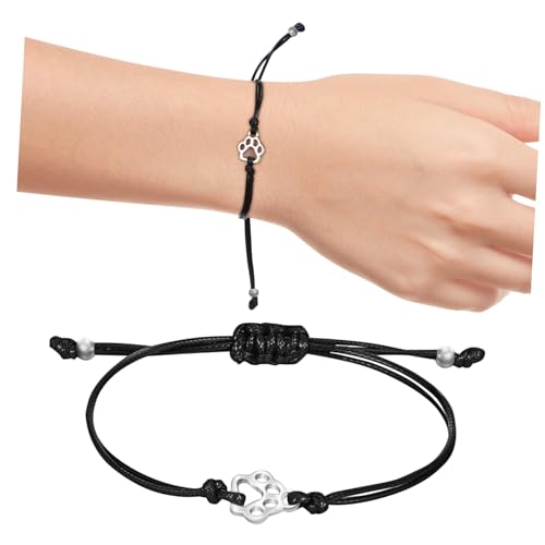 CALLARON Verstellbares Freundschaftsarmband aus Handgewebtem Seil mit Pfotenanhänger Leichtes und Langlebiges Armband für Jungen Mädchen und Männer Tröstendes bei Haustierverlust von CALLARON