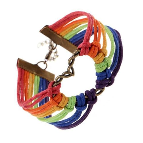 CALLARON Verstellbares Lgbt Armband für Frauen Buntes Gewebtes Herzarmband Perfektes zu Weihnachten oder Geburtstag Hochwertige und Langlebig von CALLARON