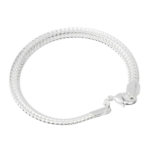 CALLARON Verstellbares Schlangenarmband Silber mit Flachem Design für Damen und Mädchen Eleganter Schmuck für als für Freundin oder Familie von CALLARON