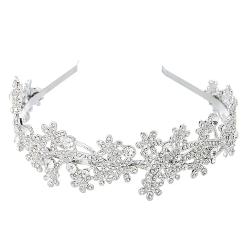 CALLARON Vintage Haarschmuck mit Blumen und Funkelnden Strasssteinen Stirnband für Damen Geeignet für Hochzeit Party Geburtstag und Festliche Anlässe Hochwertiges Accessoire für Stilvolle von CALLARON