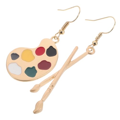 CALLARON Vintage Künstler Ohrringe Pinsel und Palette Design Asymmetrische Hängend Damen Schmuck für Hochzeit Freizeit und Besondere Anlässe von CALLARON