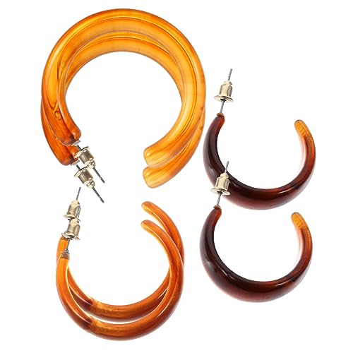 CALLARON 3paare Damen Tropfenohrringe Creolen Modisch Ohrschmuck Trendige Flippige Charm-ohrringe Für Frauen Teen Mädchen Ohrringe von CALLARON