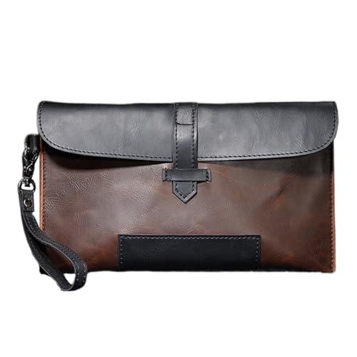 CALLARON Herren Portemonnaie Aus Pu Handtasche Vintage Clutch Tasche Multifunktional Aufbewahrungstasche Kaffee Mit Schwarz Als Für Männer von CALLARON