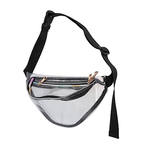 CALLARON Transparente Damen Brusttasche Umhängetasche Mit Blumenmuster-Stickerei Leichter PVC-ranzen Verstellbare Schultergurte Für Handy Geldbörse Und Schlüssel von CALLARON