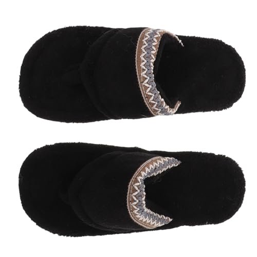 CALLARON Warme Damen Hausschuhe Flip Flops mit Fleecefutter Dicke Sohle Atmungsaktive Leichte Indoor-slides Gemütliche Schlafzimmer Schuhe Fußwärmer für Kalte Tage von CALLARON