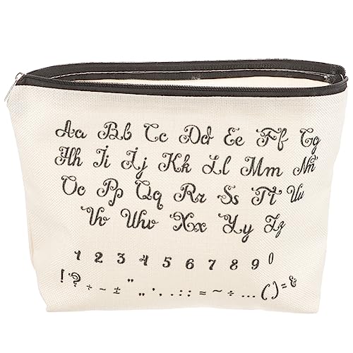 CALLARON Zipper Makeup Bag Kleine wasserdichte Kosmetiktasche Für Damen Vielseitiger Organizer Für Reise Und Toilettenartikel Stilvolles Design Mit Buchstabenmotiv von CALLARON
