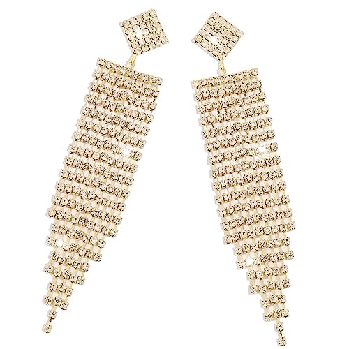 CALLARON Wasserfeste Lange Quastenohrringe Damen Strass Ohrhänger Leicht Allergiefreundlich Modisch Schmuck für Alltag und Party CALLARON Wasserfeste Lange Quastenohrringe Damen Strass Ohrhänger Leicht Allergiefreundlich Modisch Schmuck für Alltag und Party von CALLARON