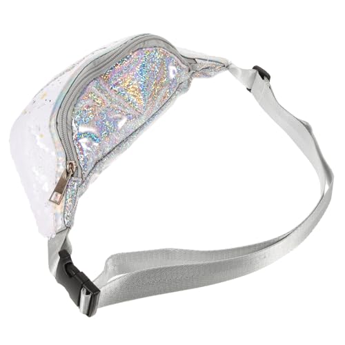 CALLARON Pailletten Tasche Für Damen Sporttasche Mit Verstellbarem Riemen Cartoon-paillettentasche Für Fitnesstraining Weiß Brusttasche Handytasche Aus Hochwertigem Polyester von CALLARON