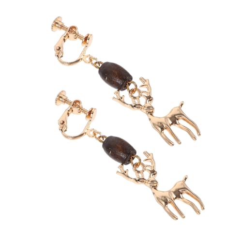 CALLARON Weihnachtliche Ohrclips Damen Elch Anhänger Ohrschmuck Alloy Modisch Elegant für Party Alltag von CALLARON