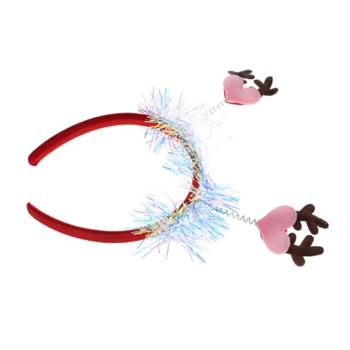 CALLARON Geweih Stirnband Mit Herz-design Glitzernd Für Weihnachts-party Haarband Aus Stoff Und Tiermaterial Für Festivals Und Alltag von CALLARON