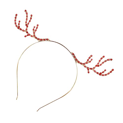 CALLARON Weihnachts Rentier Geweih Haarreif mit Strass Handgefertigter Kopfschmuck für Festliche Anlässe Tragbar und Leicht für Makeup und Unterhaltung von CALLARON