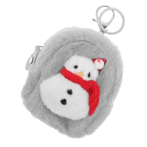 CALLARON Cute Snowman Mini Purse Plush Earphone Organizer Für Frauen Cartoon Design Portable Schlüsselanhänger Praktische Geldbörse Für Kleingeld Und Kleine von CALLARON