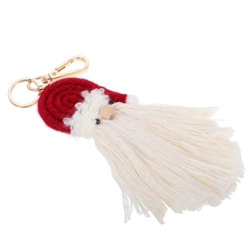 CALLARON Weihnachtsmann Schlüsselanhänger Handgewebtes Makramee Design Charmanter Weihnachts-schlüsselring Für Frauen Und Mädchen Accessoire Für Handtaschen Und Geldbörsen Robuste von CALLARON