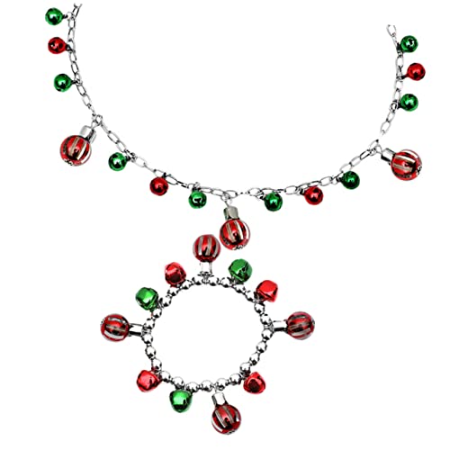 CALLARON Weihnachtsschmuck Set Damen Teilig Vintage Glocken Halskette Armband Bunt Festliche Party Accessoires Teen Mädchen von CALLARON