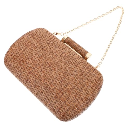 CALLARON Wickertasche Damen Handgefertigt Geflochtene Seetang Handtasche Leicht Sommer Strand Clutch Umhängetasche für Hochzeit Party Retro Design von CALLARON