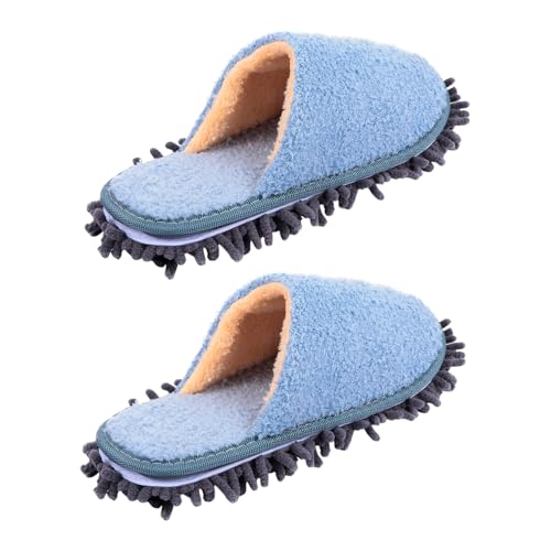 CALLARON Winter Warme Hausschuhe Damen Herren Gefütterte Indoor Pantoffeln mit Weichem Dickem Fleece Rutschfest Angenehm für Wohnzimmer Schlafzimmer und Kalte Jahreszeiten Blau von CALLARON