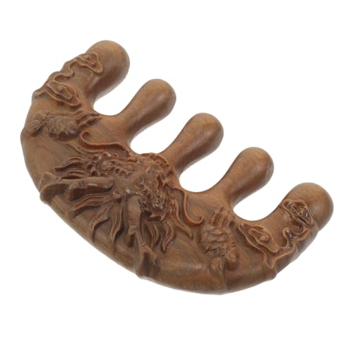 CALLARON Wooden Wide Tooth Comb Dragon Year Scalp Massage Comb Aus Grünem Sandelholz Doppelseitige Geschnitzte Haarbürste Für Und Männer Zur Entwirrung Und Kopfhautmassage von CALLARON