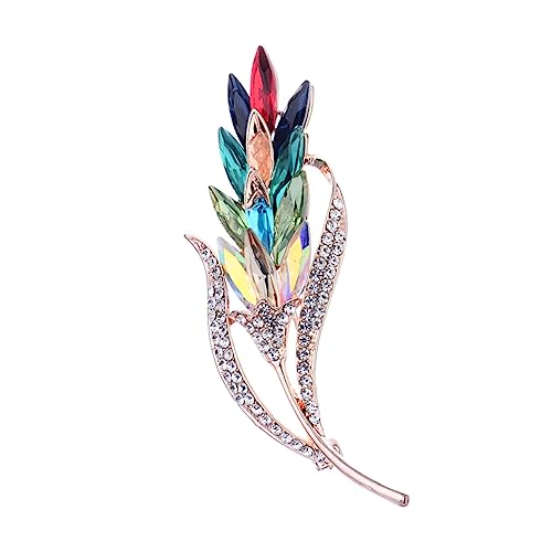CALLARON Weizenbrosche Mit Strasssteinen Für Damen Broschennadel Anstecknadel Schmuck Accessoires Für Frauen Und Mädchen von CALLARON