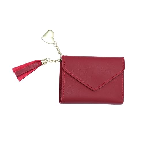 CALLARON Geldbörsen Quaste Damenhandtasche Damen geldbörse aus Leder geldbörse Damen Ledergeldbörse Brieftasche Damen kleines Münztäschchen Mini Klipp kleine Geldbörse Kartenhalter Fräulein von CALLARON