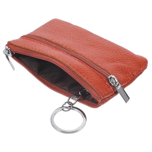 CALLARON Damen Schlüsselanhänger Geldbörse Aus Leder Reißverschluss Münzbeutel Für Frauen Stilvolles Kompaktes Portemonnaie Für Münzen Ohrhörer Und Kleine Accessoires von CALLARON