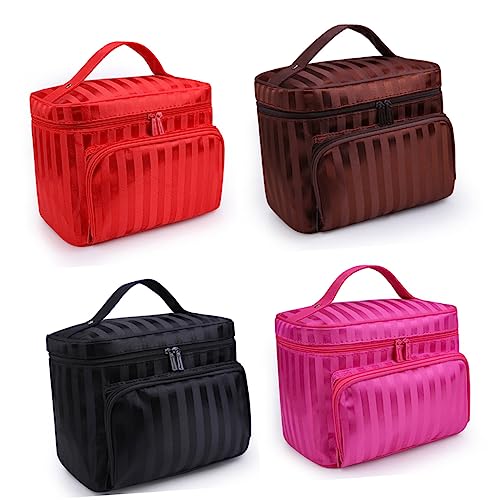 CALLARON wasserdichte Große Kapazität Kosmetiktasche Für Reisen Make Up Mit Reißverschluss Koreanisches Streifen Design Kosmetischer Organizer von CALLARON