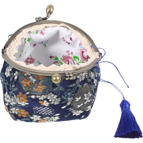 CALLARON Klein Retro Münzbörse Damen Vintage Schlüssel Und Geldbeutel Portemonnaie Mit Stickerei Tragbare Geldbörse Für Alltag Reisen Für Münzen Scheine Schlüssel von CALLARON