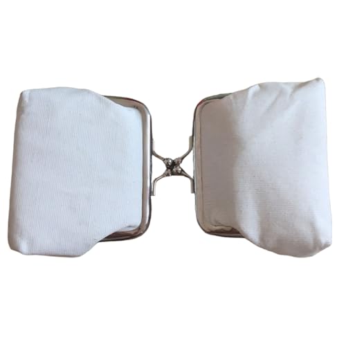2 Stück Geldbeutel, 9X7 cm Portemonnaie, Weiß Münzbörsen, Mini Geldbörse, Kleingeldbörse, Klein Münzbeutel, Leinwand Geldtasche, Geldbörsen mit Clipverschluss für Damen (1) von CALLYSONIC