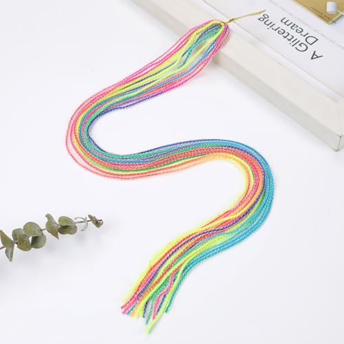 CALLYSONIC 20 Stück Haarsträhnen Kinder, Haarsträhnen zum Einflechten, Haarsträhnen, Bunte Haarsträhnen Kinder, Regenbogen Haarschmuck Mädchen, DIY Haare Flechten Bunte Haarsträhnen von CALLYSONIC