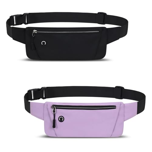 2er wasserdichte Bauchtasche für Damen, Gürteltasc mit Kopfhörerausgang, Wasserdicht Lauftasche Hüfttasche, Laufgürtel für Handy Herren Brusttasche zum Laufen Joggen Fitness Sport (a) von CALLYSONIC