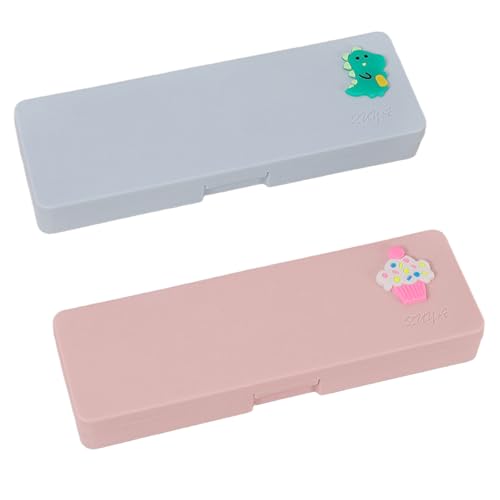 CALLYSONIC 2 STK Federtasche, Hart Eva Federmappe, Kleine Federmäppchen, Kunststoff Pencil Case, Schlamppermäppchen, Federpenal, Mäppchen Aesthetic, Schlamppermäppchenfür Schule, Büro (1) von CALLYSONIC
