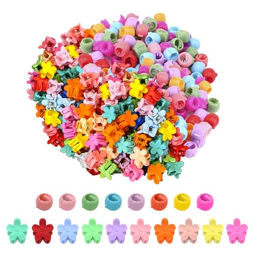 CALLYSONIC 90 Stück Haarklammern Mädchen, Mini Blumen Haarklammer, Kunststoff Haarperlen zum Klipsen, Rutschfeste Haarklammer Klein, Haarperlen Mädchen, Bunte Hair Clip für Haarschmuck Mädchen Kinder von CALLYSONIC