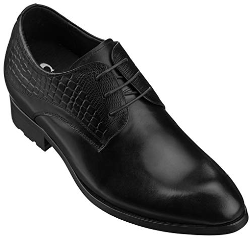 CALTO - A329011-3 Inches Taller - Größe 9 D US - Höhe zunehmende Aufzug Schuhe - Schwarz-Kleid-Schuhe von CALTO