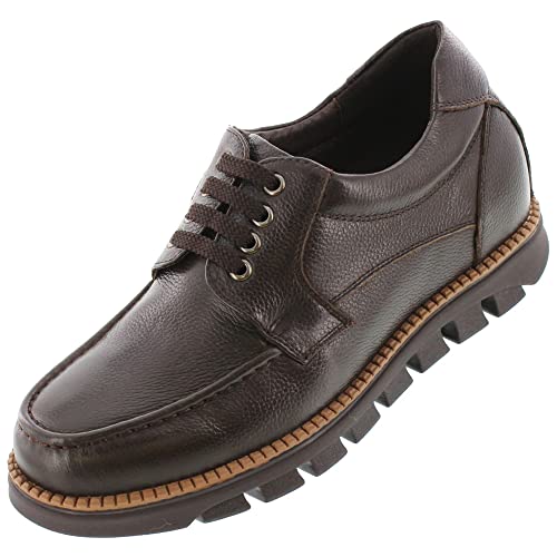 CALTO - G63811-3 Inches Taller - Größe 9 D US - Höhe zunehmende Aufzug Schuhe - Dark Brown Lace-up beiläufige Schuhe von CALTO