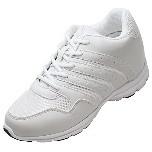 CALTO - G8818-3,2 Zoll Taller - Größe 9 D US - Höhe zunehmende Aufzug Schuhe (weiß-und-Schwarz-Spitze-up Super Lightweight-Turnschuhe) von CALTO
