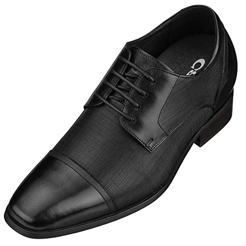 CALTO - Y40552-3,2 Zoll Taller - Größe 10 D US - Höhe zunehmende Aufzug Schuhe - Schwarz Leder Lace-up-Kleid-Schuhe CALTO - Y40552-3,2 Zoll Taller - Größe 10 D US - Höhe zunehmende Aufzug Schuhe - Schwarz Leder Lace-up-Kleid-Schuhe von CALTO