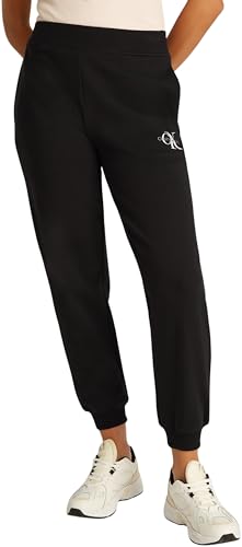 Calvin Klein Damen Jogginghose Monologo mit Gummizug, Schwarz (Ck Black), XL von Calvin Klein