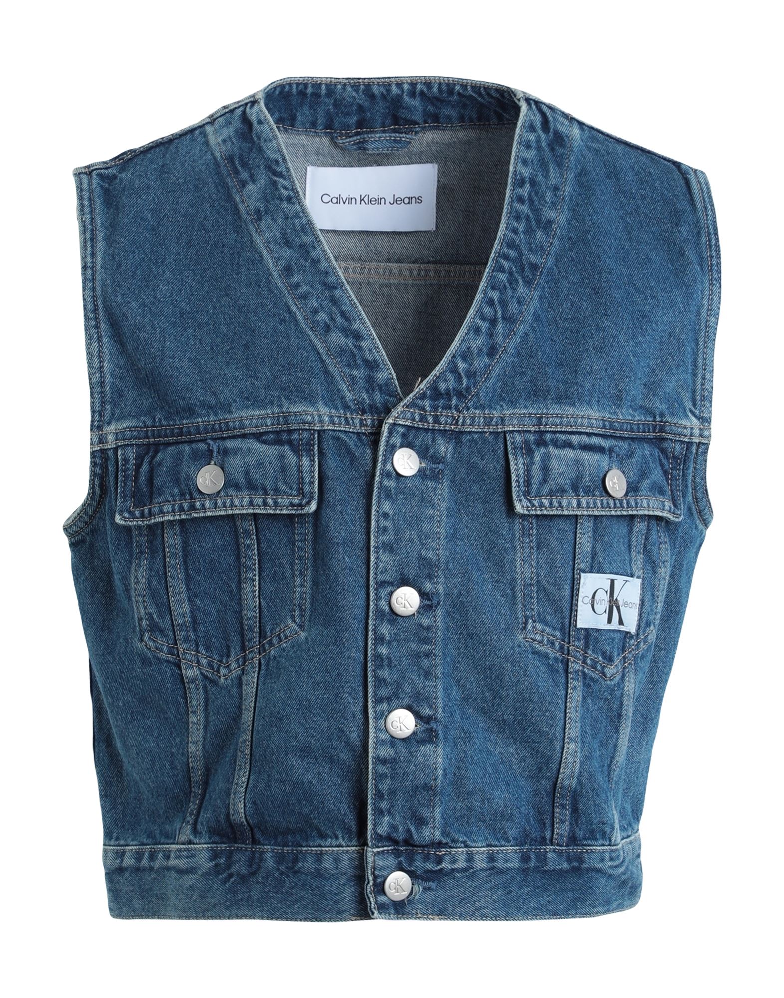 CALVIN KLEIN JEANS Jeansjacke/-mantel Damen Blau von CALVIN KLEIN JEANS